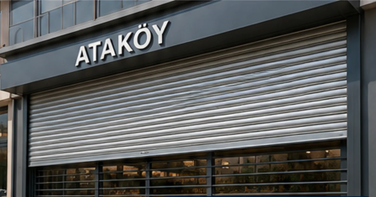 Ataköy kepenk tamiri için modern işletme girişindeki otomatik kepenk