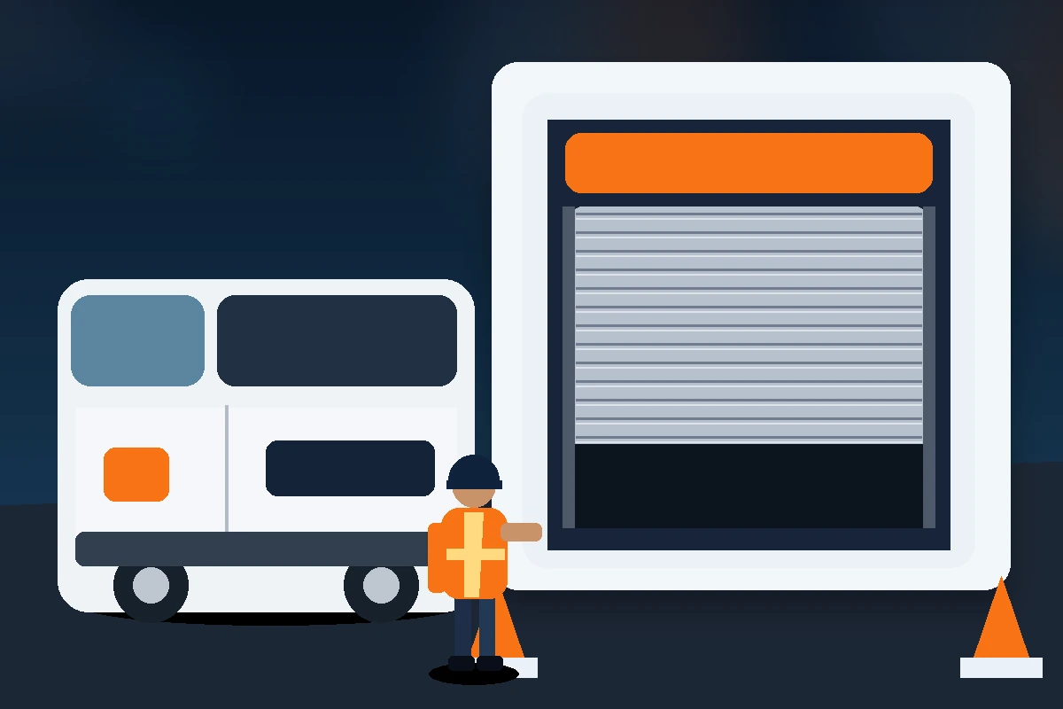Bayrampaşa'da otomatik kepenk servisi için hazırlanan teknik ekip aracı ve ekipmanları