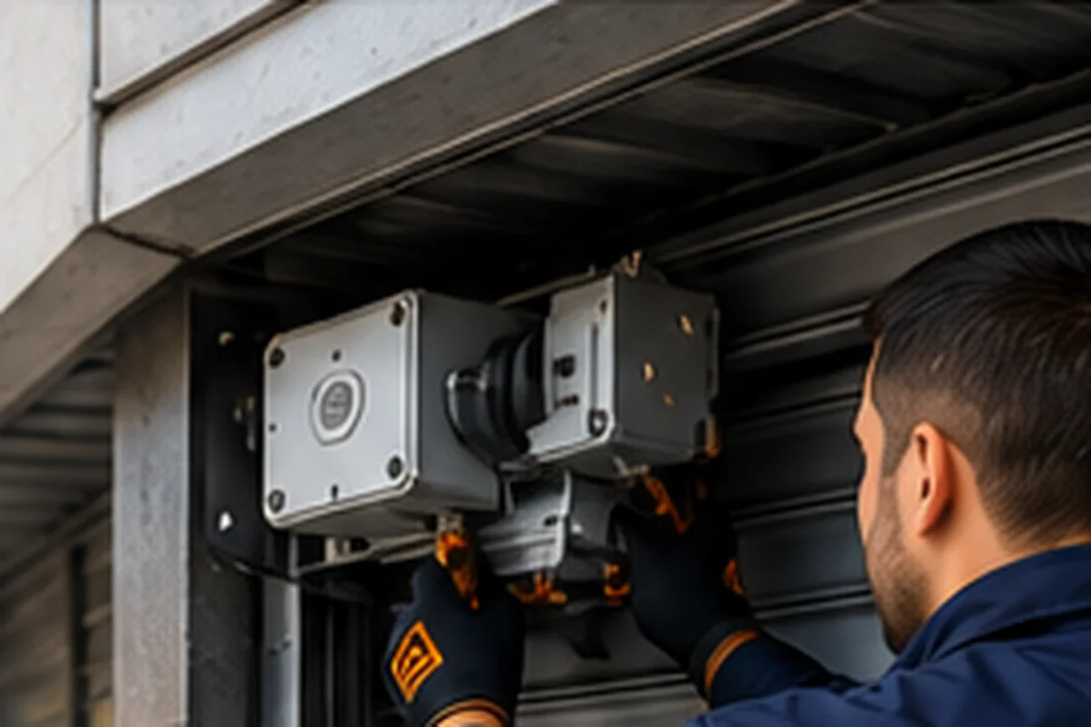 Güneşli’de otomatik kepenk motor bağlantılarını kontrol eden servis teknisyeni