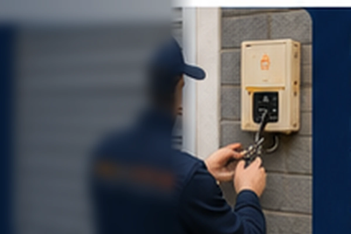 İstanbul’da otomatik kepenk kumandası ve alıcı sistemi kontrol eden teknik servis çalışanı